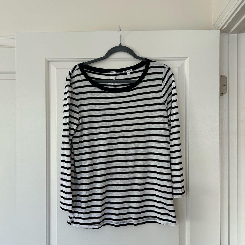 Splendid Black and White Striped Women's Top